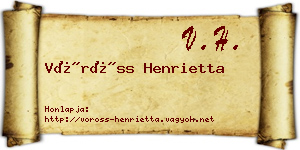 Vöröss Henrietta névjegykártya