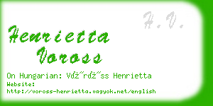 henrietta voross business card